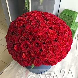  İstanbul Flower Order 150 Lux Red Roses in a Box