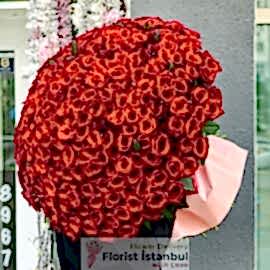  İstanbul Blumenbestellung 200 rote Rosenstrauß
