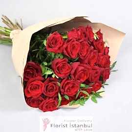  İstanbul Flower Delivery Bouquet of 20 Red Roses